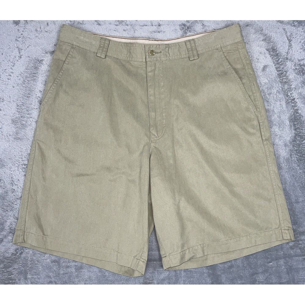 Tommy Bahama Shorts Mens 33 Olive/Khaki Tencel /Cotton‎ Twill